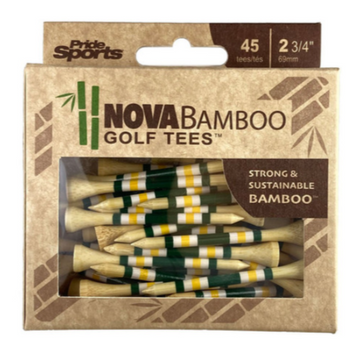 PrideSports 3-1/4" Nova Bamboo Tees White/Yellow/Green Stripe